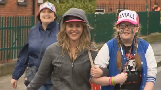 One Direction fans on their way to Croke Park, 2014