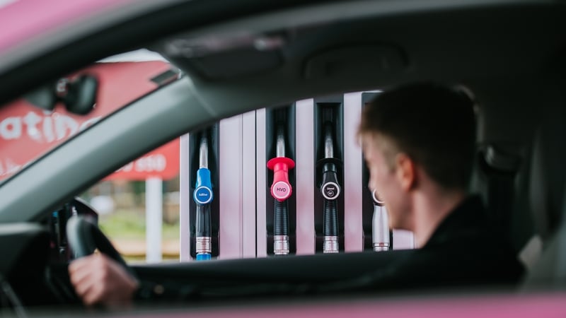 HVO is distinguished at fuel pumps through the use of a pink nozzle