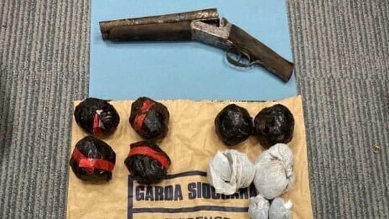 The sawn-off shotgun, cocaine and cannabis were recovered during searches of open ground