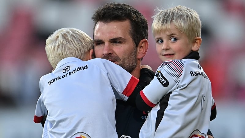 Former Ulster defence coach Jared Payne with his sons Jake and Tyler in 2022