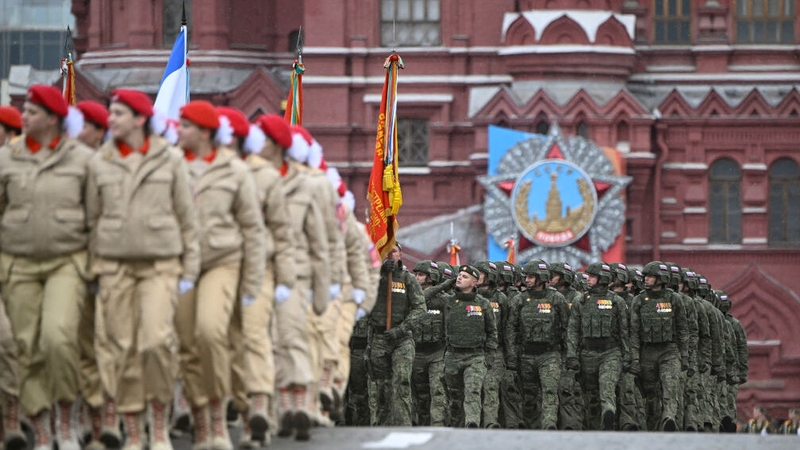 Russian servicemen take part in the Victory Day parade in Moscow
