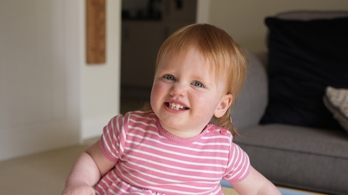Opal Sandy, aged 18 months, was born completely deaf due to the condition auditory neuropathy