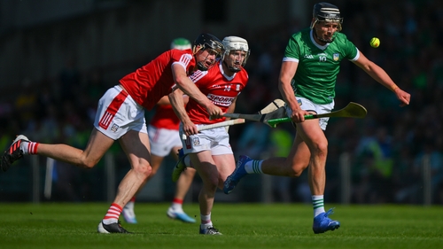 Limerick's Gearóid Hegarty is chased by Cork players Robert Downey and Patrick Horgan in last year's Munster SHC clash