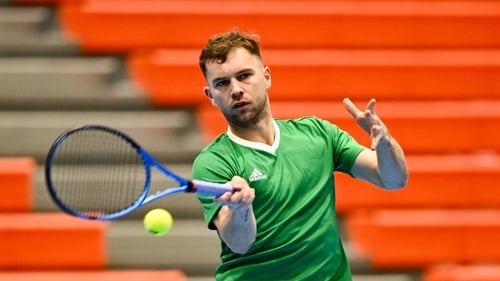 Simon Carr played his part for Ireland in the Davis Cup against Austria in Limerick earlier this year