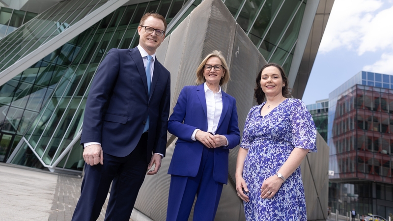 Joe Heneghan, FSI Chair), Commissioner Mairead McGuinness and Patricia Callan, director of FSI at today's event
