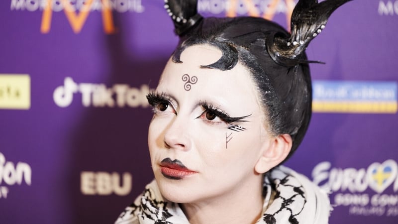 Bambie Thug talking to the media ahead of tonight's Eurovision final