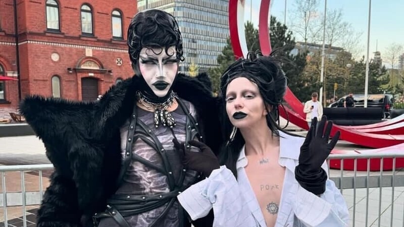 Mariusz Malon (L) is a three-time winner at the Junk Kouture national fashion competition