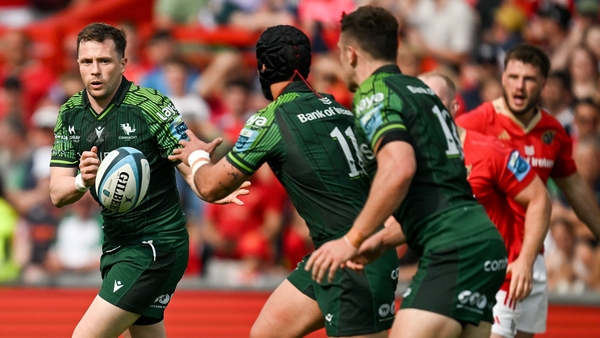 Jack Carty (l) assisted both of Connacht's tries against Munster