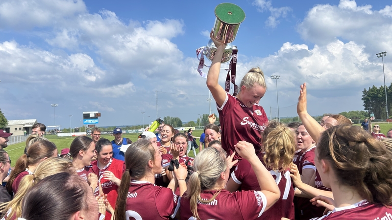 Celebration time for the Galway players