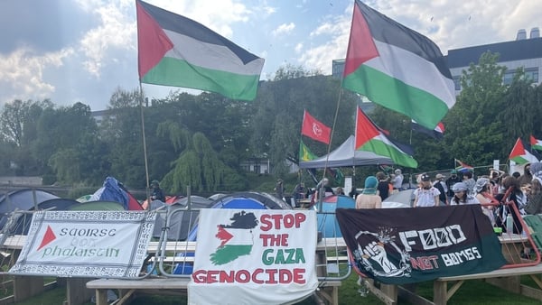 Around 50 students at the university established the protest yesterday evening