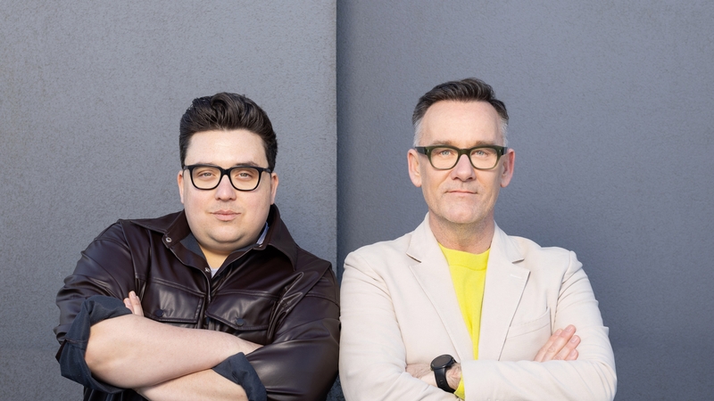 David O'Reilly agus Brendan Courtney. Mic Drop. 
[Pic: Emily Quinn]