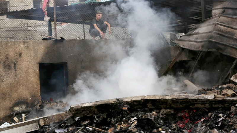 The UNRWA run-school in Deir Al Balah was struck during Israeli bombardment
