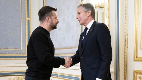 US Secretary of State Antony Blinken with Ukrainian President Volodymyr Zelensky earlier this year