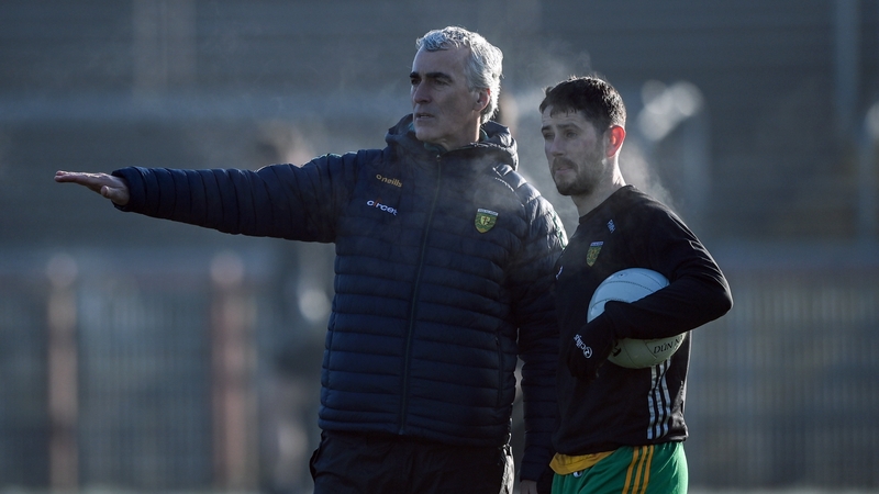 Donegal manager Jim McGuinness, left, and Ryan McHugh in January