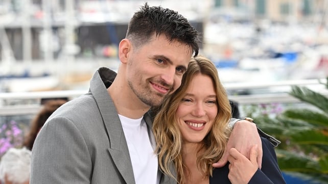 Lea Seydoux and Raphael Quenard attend the Le Deuxieme Act (The Second Act) photocall at Cannes