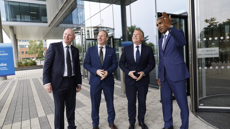 Maurice Gillen, Country Manager for Jacobs in Ireland, Michael Lohan, IDA Ireland CEO, Minister for Finance Michael McGrath, Jacobs CEO Bob Pragada