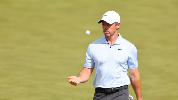Rory McIlroy on the 16th tee
