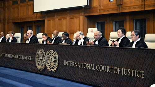 The hearing on the South African request for additional provisional measures against Israel at the International Court of Justice in The Hague, Netherlands, yesterday