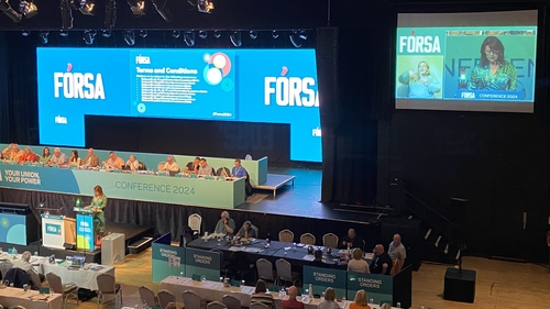 Fórsa delegate Ursula Cox addressing the conference