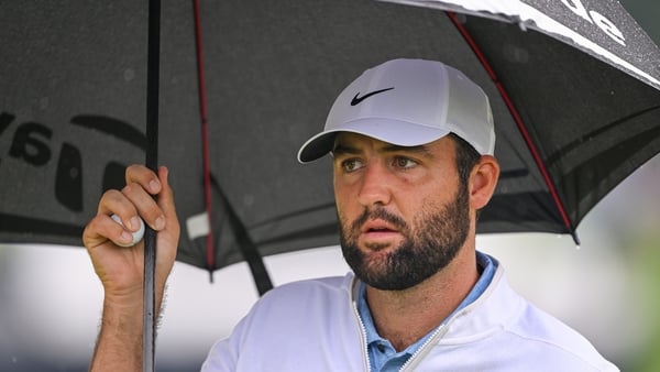 Scottie Scheffler looks on during his second round at Valhalla