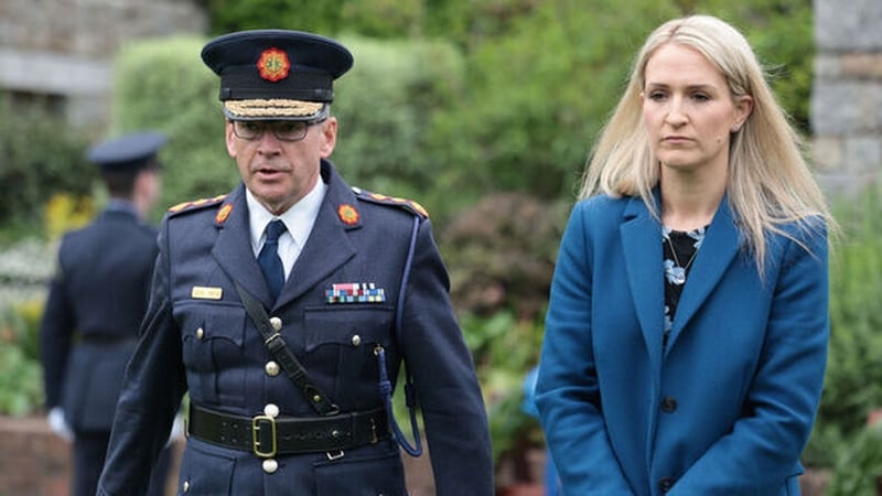 Garda Commissioner Drew Harris and Minister for Justice Helen McEntee (Pic: RollingNews.ie)