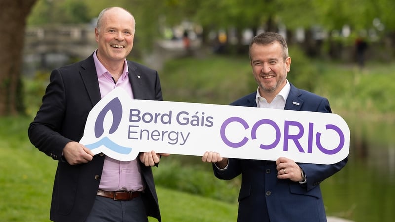 Dave Kirwan, Managing Director of Bord Gáis Energy, and Jonathan Cole, CEO of Corio Generation at the launch of its partnership on offshore wind opportunities in May