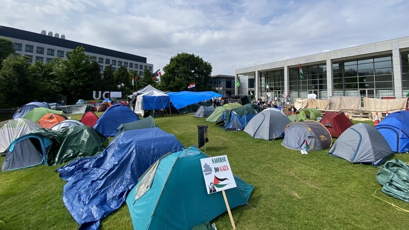 The encampment in Belfield is being led by UCD Students' Union and on Friday talks between the union leadership and UCD ended without agreement