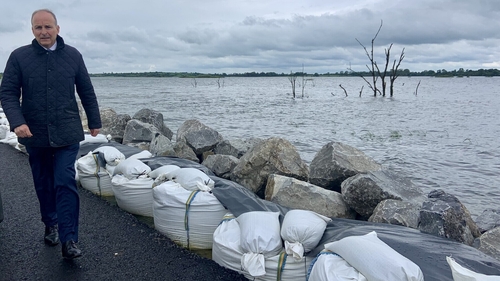 Tánaiste Micheál Martin visited residents affected by ongoing flooding in south Roscommon to hear how the ongoing flooding is impacting them