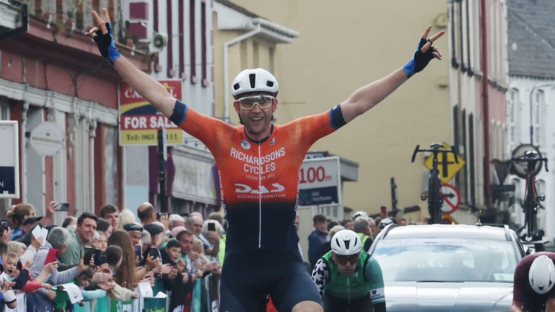 Alex Pritchard celebrates his victory in Kilmallock