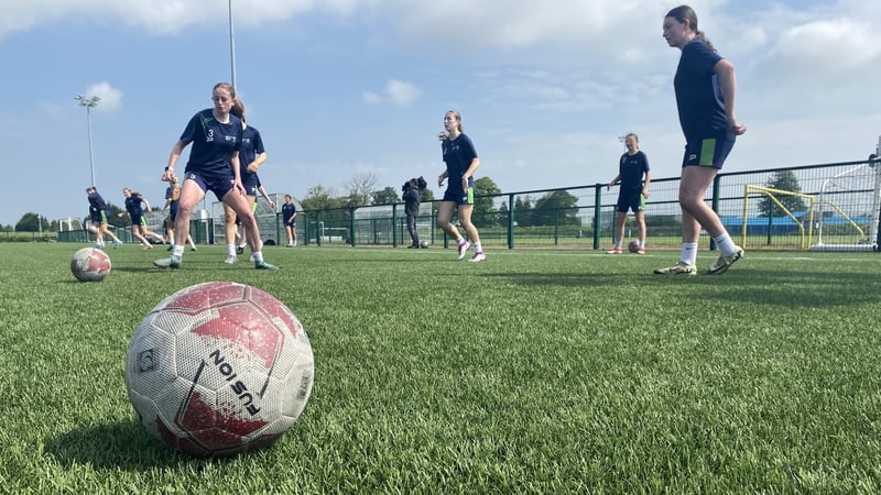 Transition Year students taking part in a FAI soccer training course. Photo: RTÉ