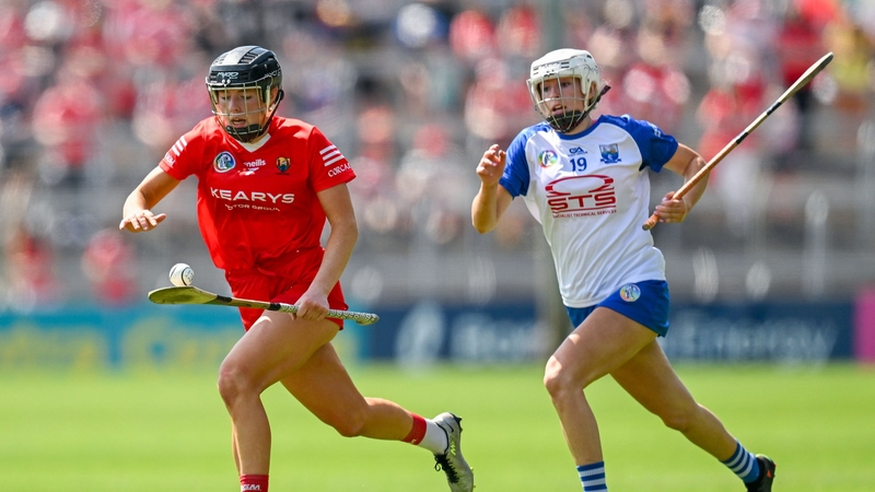 Laura Hayes of Cork in action against Sarah Lacey of Waterford in the Munster final