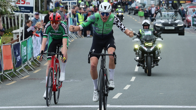 Conn McDunphy crosses the finish line