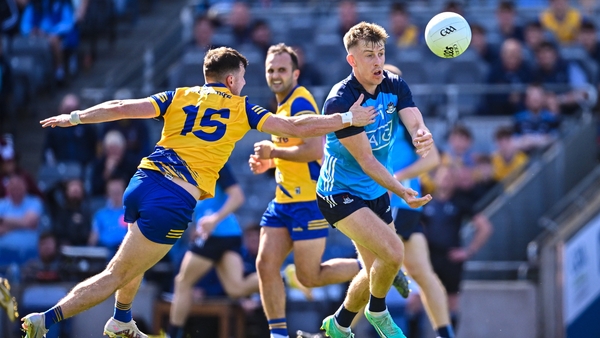 Diarmuid Murtagh keeping tabs on Seán Bugler during last May's encounter