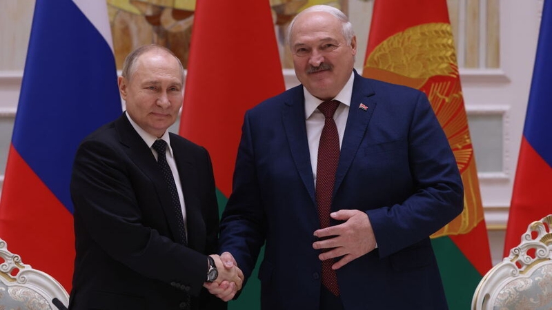 Vladimir Putin was speaking in Belarus where he met President Alexander Lukashenko