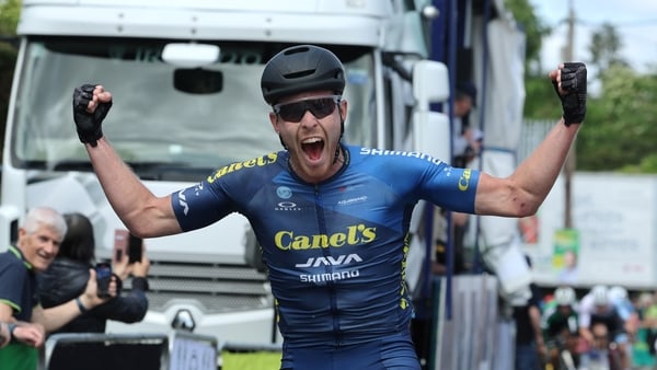 Cormac McGeough after crossing the finish line (Pic: Lorraine O'Sullivan)