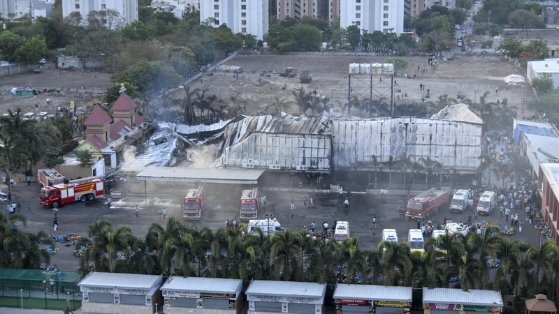 More than 300 people were in the two-storey structure when the fire broke out