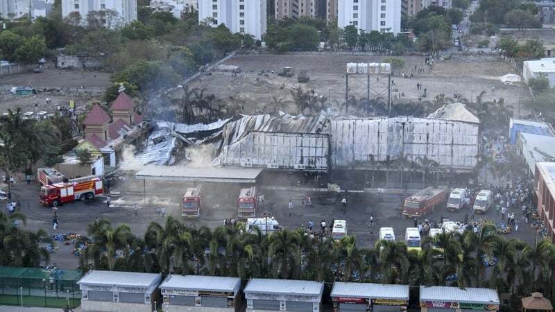 More than 300 people were in the two-storey structure when the fire broke out