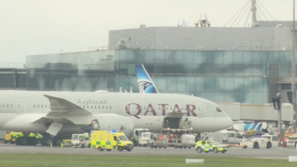 Qatar Airways flight QR017 from Doha landed at Dublin Airport shortly before 1pm yesterday