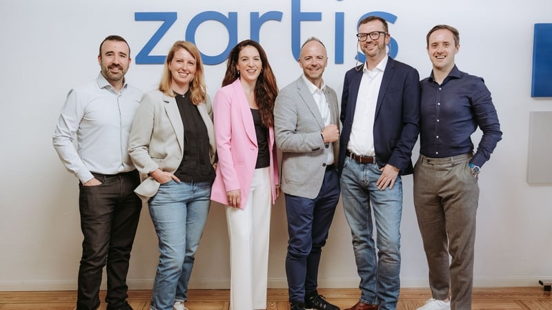 Angel Benito (CTO, Zartis), Laura Sanchez (COO, Zartis), Fran Stafford (Development Capital), Andrew Bourg (Development Capital), Padraig Coffey (CEO, Zartis) and Richard Dineen (CFO, Zartis)
