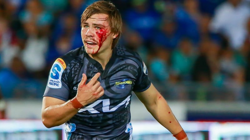 Aidan Morgan in action for the Hurricanes in April