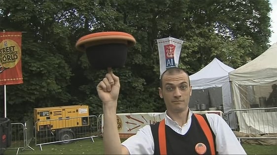 A performer at the AIB Street Performance World Championship in Dublin's Merrion Square, 2009.