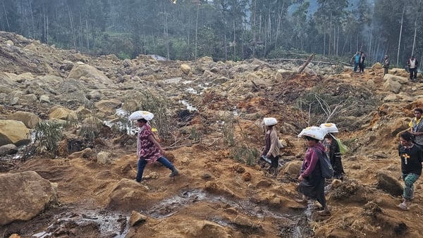 Much of the area's water flows through the landslide site, now a 600-metre-long graveyard