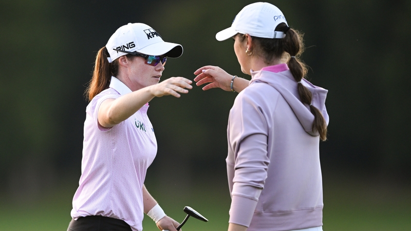 Leona Maguire (L) and Aine Donegan are in US Open action on Thursday