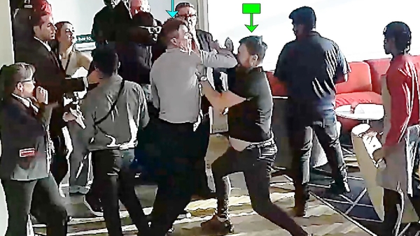 Scott Law (arrowed) is accused of of common assault