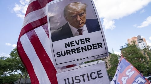 Supporters gathered near Trump Tower in the New York to await the verdict