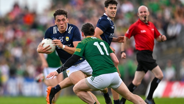 Meath's Cillian O'Sullivan tries to challenge Kerry's David Clifford