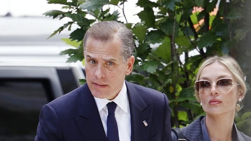 Hunter Biden, son of US President Joe Biden, joined by his his wife Melissa Cohen Biden