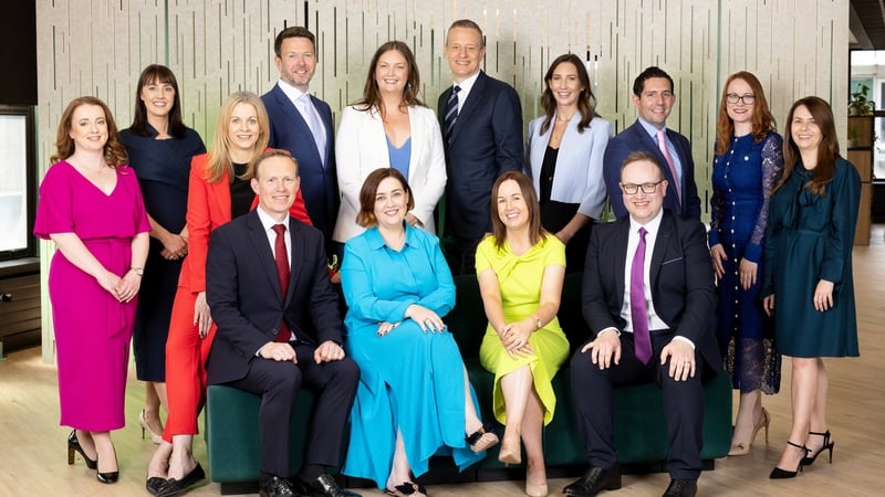 Harry Goddard, CEO of Deloitte Ireland (centre) with Niamh Barry, Karen Clarke, Sinead Gogan, David Walshe, Caroline Costello, Aileen Stephens, Rory Brown, Joanne Clarke, Rebecca Ring, Tom Hynes, Nicola Flannery, Grace Cartin and Thomas Fedigan