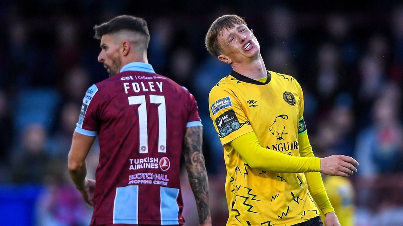 St Patrick's Athletic playmaker Chris Forrester reacts to a missed shot on goal