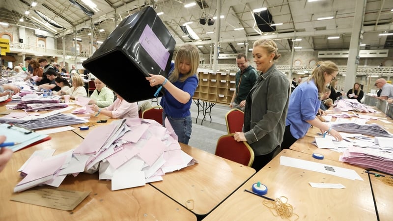 Counting of the local election ballots began after the papers were sorted and separated (Pic: RollingNews.ie)